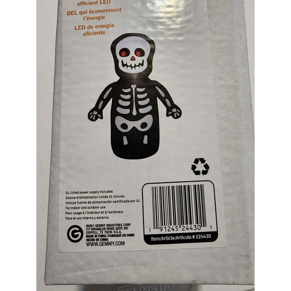 Gemmy Airblown Inflatable Skeleton 3.5 Ft Halloween Decoration LED Lights - Picture 8 of 8
